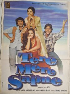 TERE MERE SAPNE Bollywood movies poster