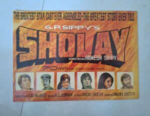 SHOLAY Bollywood movies booklet