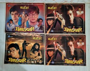 BAAZIGAR Bollywood movie lobby cards