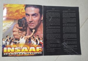 INSAAF Bollywood movies booklet