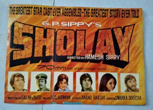 SHOLAY Bollywood movies booklet