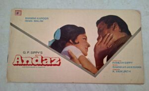 ANDAZ Bollywood movies booklet